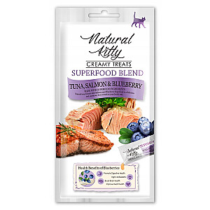 NATURAL KITTY Superfood Blend Tunz, lasis un mellenes - kaķu gardumi - 4 x 12g