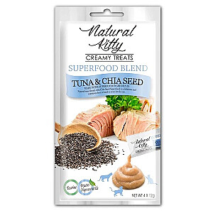 NATURAL KITTY Superfood Blend Tunz ar čia sēklām - kaķu gardumi - 4 x 12g