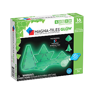 MAGNA-TILES Magnētiskais konstruktors "Izgaismojošs", 16 gab.