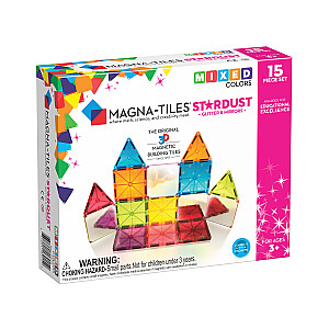 MAGNA-TILES Magnētiskais konstruktors "Zvaigžņu putekļi", 15 gab.