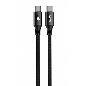 USB C - USB C kabelis 2m 240W melns