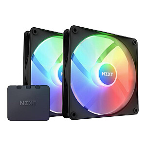 NZXT dzesētājs F sērija F140 RGB Core Twin Pack melns Schwarz (RF-C14DF-B1) (RFC14DFB1)