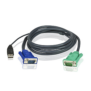 USB KVM kabelis 3in1 SPHD 2L-5201U 