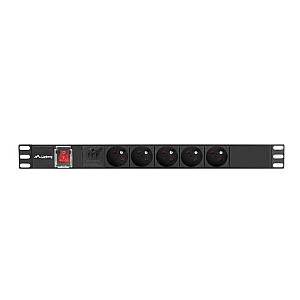 Rack jaudas slēdzis PDU 19 collas 1U 16A 5x230V 2m melns C14