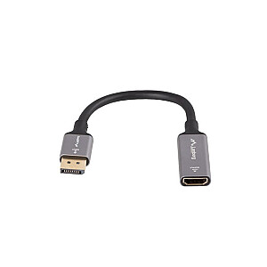 Displayport(M) - HDMI(F) 8K adapter uz 20cm sudraba kabeli