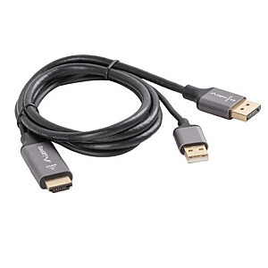 HDMI(M)-Displayport(M) kabelis 1M 4K melns