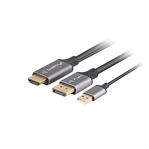 HDMI(M)-Displayport(M) kabelis 1.8M 4K melns