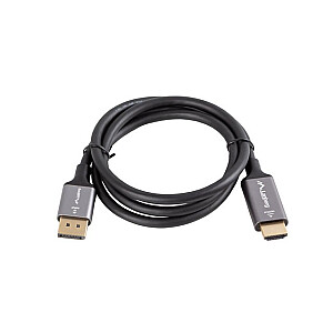 Displayport(M)-HDMI(M) kabelis 1M 4K melns-sudrabs