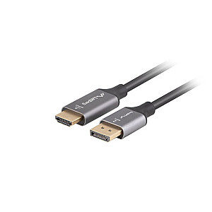 Displayport(M)-HDMI(M) kabelis 1M 4K melns-sudrabs