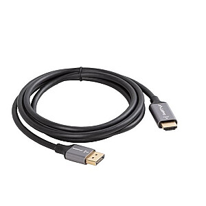 Displayport(M)-HDMI(M) kabelis 1.8M 4K melns-sudrabs