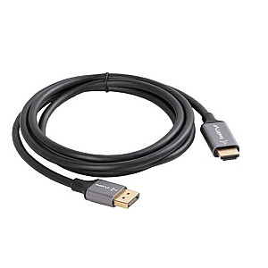 Displayport(M)-HDMI(M) kabelis 1.8M 4K melns-sudrabs