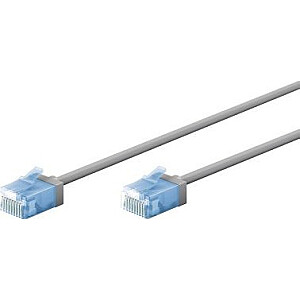 Goobay Ультрагибкий патч-кабель CAT 6A, тонкий, U/UTP, серый - Длина кабеля 0.15 м