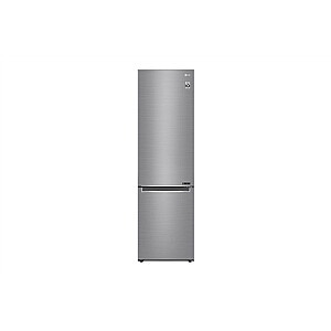 Холодильник LG GBB72PZEMN, класс энергоэффективности E, отдельно стоящий, комбинированный, высота 203 см, система No Frost, полезный объем холодильника 277 л, полезный объем морозильной камеры 107 л, 36 дБ, серебристый