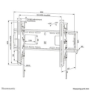 LEVEL-750 настенный крепеж (XL, 125 кг, наклонный, защита от опрокидывания)