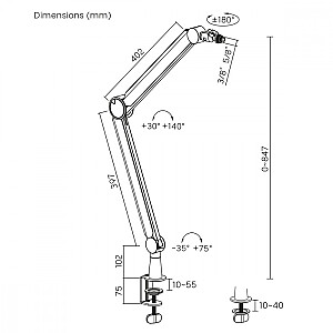 Держатель микрофона 3/8' и 5/8' NanoRS, RS421 1кг макс