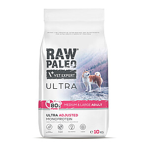 RAW PALEO Ultra Pork Medium & Large Adult - sausais barība suņiem - 10kg