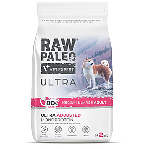 RAW PALEO Ultra Cūku Vidējiem un Lieliem Pieaugušajiem - sausais suņu ēdiens - 2kg