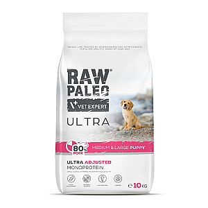 RAW PALEO Ultra Cūku Vidēja un Liela Kucēna - sausā suņu barība - 10kg