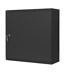 Настенный монтажный шкаф 19 дюймов 6U+3U 540x200 низкопрофильный черный (собранный)