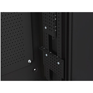 Sienas montāžas uzstādīšanas statīvs 19 collas 6U+3U 540x200 zema profila melns (sastādīts)