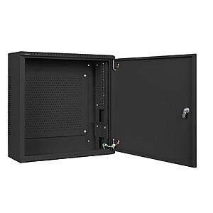 Sienas montāžas uzstādīšanas statīvs 19 collas 6U+3U 540x200 zema profila melns (sastādīts)