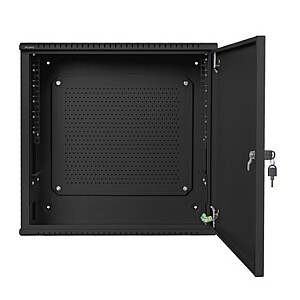 Sienas montāžas uzstādīšanas statīvs 19 collas 6U+3U 540x200 zema profila melns (sastādīts)