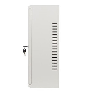 Настенный монтажный шкаф 19 дюймов 6U+3U 540x200 низкопрофильный серый собранный