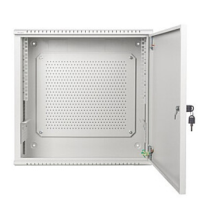 Настенный монтажный шкаф 19 дюймов 6U+3U 540x200 низкопрофильный серый собранный