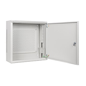 Настенный монтажный шкаф 19 дюймов 6U+3U 540x200 низкопрофильный серый собранный