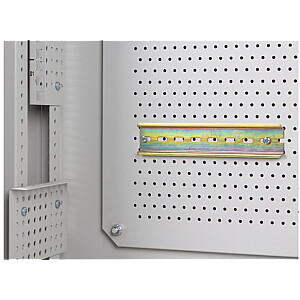 Настенный монтажный шкаф 19 дюймов 6U+3U 540x200 низкопрофильный серый собранный