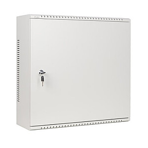 Настенный монтажный шкаф 19 дюймов 6U+3U 540x200 низкопрофильный серый собранный