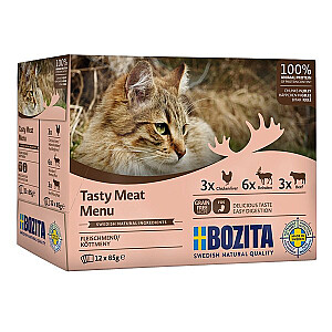 BOZITA кошка Multibox смесь мяса в желе 12x85г