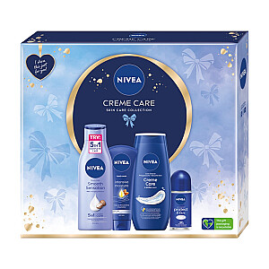 NIVEA SET Крем Кэр крем для рук 100мл + гель для душа 250мл + антиперспирант ролик 50мл + молочко для тела 250мл