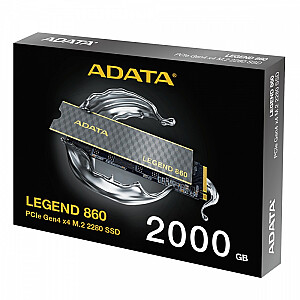 Adata SSD disks LEGEND 860 2TB PCIe 4x4 6000/5000 MB/s M.2