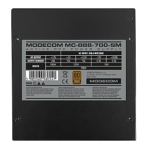 MODECOM Barošanas avots MC-B88-700-SM 80+ BRONZE 230V ES 700W