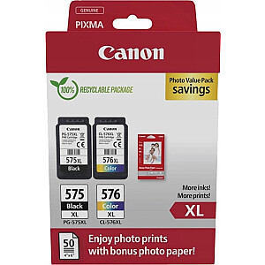 PG-575XL/CL-576XL Photo Paper Value Pack 5437C006