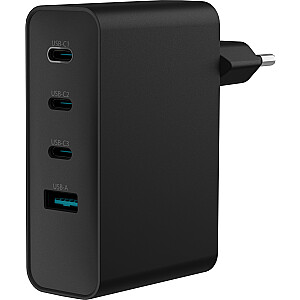 Natec Ribera GaN 100W USB-A + 3x USB-C melns