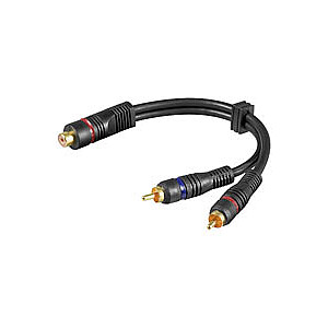 Lineārs vads RCA ligzda - 2xRCA kontaktdakšiņas 0.2m