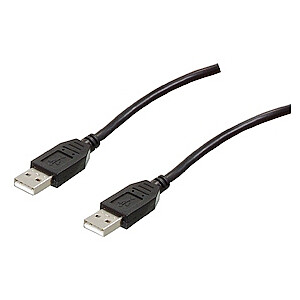 Kabelis USB2.0 AM - USB AM uzgalis 3m, melns