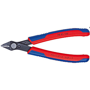 KNIPEX Electronic Super Knips 78 81 125, elektroniskās knaibles (sarkanas/zilas, ar atvēršanas atsperi un atvēršanas ierobežotāju)