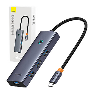 5 vienā centrmezgls Baseus UltraJoy, 5 porti (1xHDMI4K@30Hz + 4xUSB 3.0), pelēks