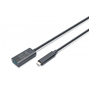 Aktīvs USB-C uz USB-A pagarināšanas kabelis, USB 3.2 Gen2, 10Gbps, 5m