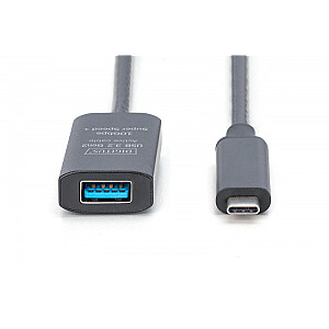 Aktīvs USB-C uz USB-A pagarināšanas kabelis, USB 3.2 Gen2, 10Gbps, 5m