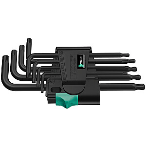 Zvaigžņu L-atsēgu komplekts, BlackLaser 967 PKL / 9 TORX 024242 Wera