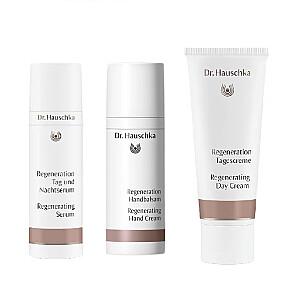 DR. HAUSCHKA SET Skaista Tu krēms atjaunošanai dienai 40ml + atjaunojošs roku krēms 50 ml + atjaunojošs serums 30ml