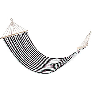 Šūpuļtīkls 4living Hammock Stripe melns-balts 200x80cm 251234