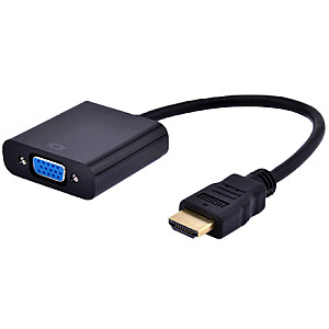 Adapteris AV Gembird HDMI — D-Sub (VGA) + 3,5 mm melna ligzda (A-HDMI-VGA-03)