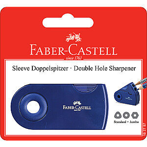Zīmuļu asināmais Faber-Castell Sleeve, ar konteineri, 2 caurumiem, blisterī