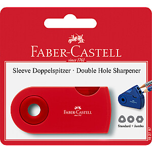Zīmuļu asināmais Faber-Castell Sleeve, ar konteineri, 2 caurumiem, blisterī