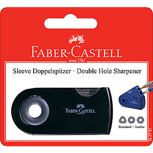 Zīmuļu asināmais Faber-Castell Sleeve, ar konteineri, 2 caurumiem, blisterī